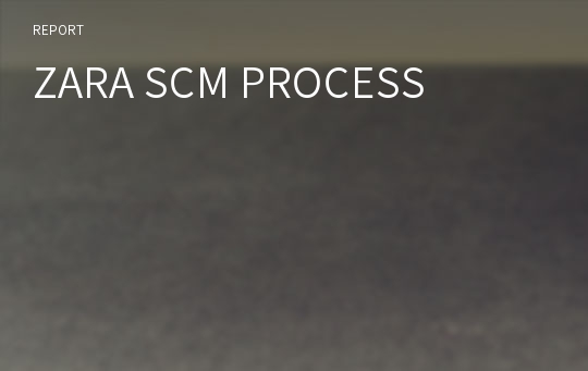 ZARA SCM PROCESS