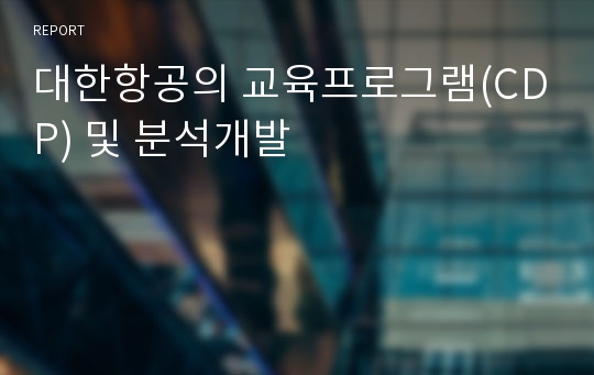 대한항공의 교육프로그램(CDP) 및 분석개발