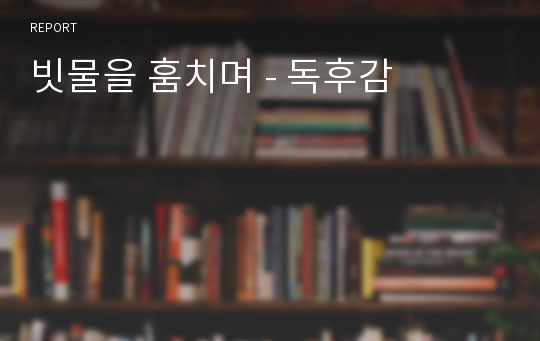 빗물을 훔치며 - 독후감