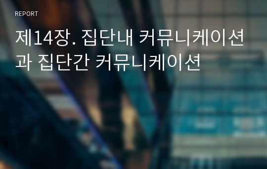 제14장. 집단내 커뮤니케이션과 집단간 커뮤니케이션