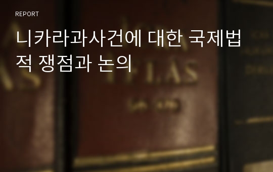 니카라과사건에 대한 국제법적 쟁점과 논의