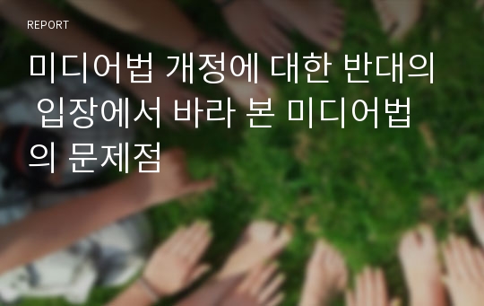 미디어법 개정에 대한 반대의 입장에서 바라 본 미디어법의 문제점