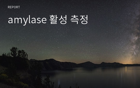 amylase 활성 측정