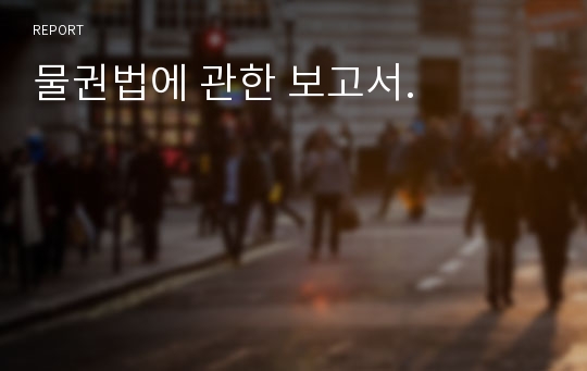 물권법에 관한 보고서.