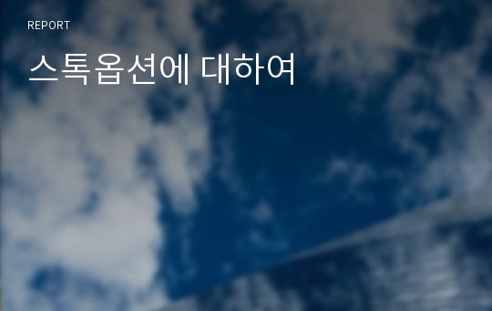 스톡옵션에 대하여