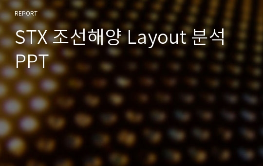 STX 조선해양 Layout 분석 PPT