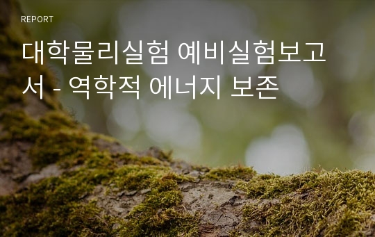 대학물리실험 예비실험보고서 - 역학적 에너지 보존