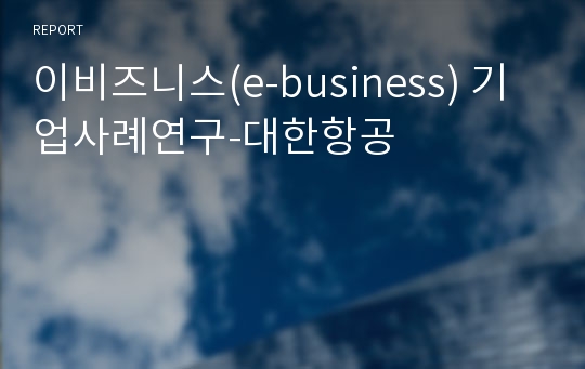 이비즈니스(e-business) 기업사례연구-대한항공