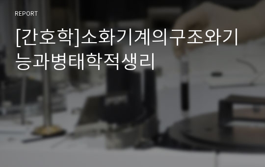 [간호학]소화기계의구조와기능과병태학적생리