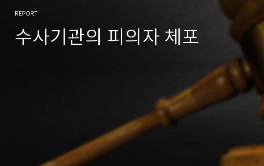 수사기관의 피의자 체포