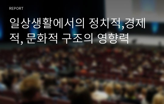 일상생활에서의 정치적,경제적, 문화적 구조의 영향력