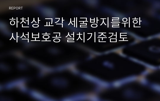 하천상 교각 세굴방지를위한 사석보호공 설치기준검토