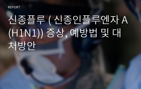 신종플루 ( 신종인플루엔자 A(H1N1)) 증상, 예방법 및 대처방안