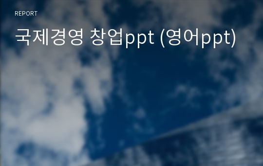 국제경영 창업ppt (영어ppt)