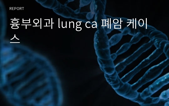 흉부외과 lung ca 폐암 케이스