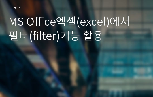 MS Office엑셀(excel)에서 필터(filter)기능 활용