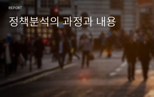 정책분석의 과정과 내용