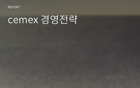 cemex 경영전략