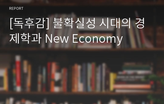 [독후감] 불확실성 시대의 경제학과 New Economy