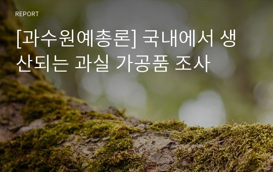 [과수원예총론] 국내에서 생산되는 과실 가공품 조사