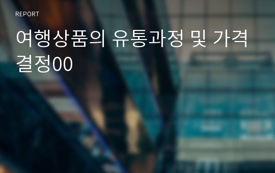 여행상품의 유통과정 및 가격결정00