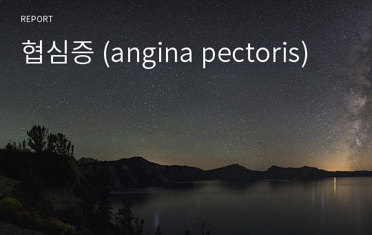 협심증 (angina pectoris) 