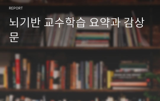 뇌기반 교수학습 요약과 감상문