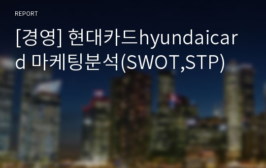 [경영] 현대카드hyundaicard 마케팅분석(SWOT,STP)