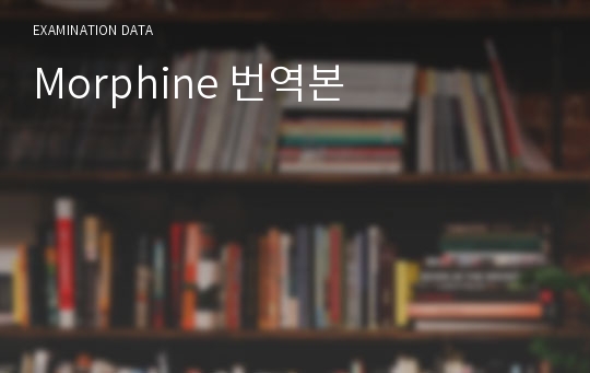 Morphine 번역본