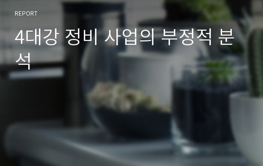 4대강 정비 사업의 부정적 분석