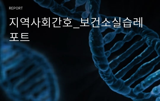 지역사회간호_보건소실습레포트