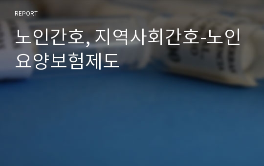 노인간호, 지역사회간호-노인요양보험제도