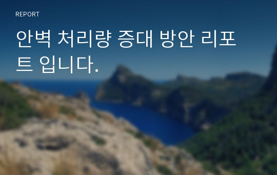 안벽 처리량 증대 방안 리포트 입니다.