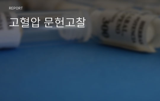 고혈압 문헌고찰