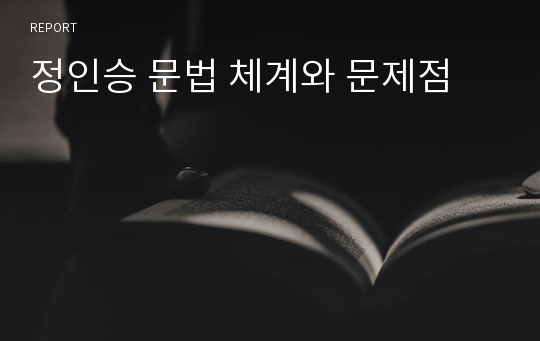 정인승 문법 체계와 문제점