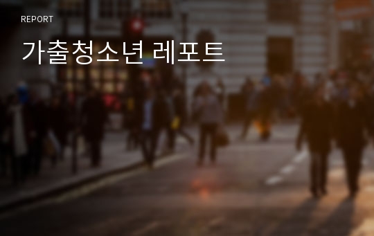 가출청소년 레포트