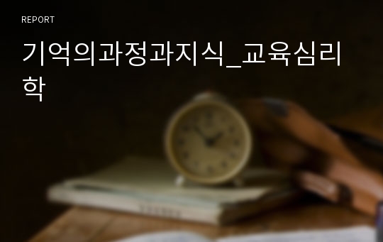 기억의과정과지식_교육심리학