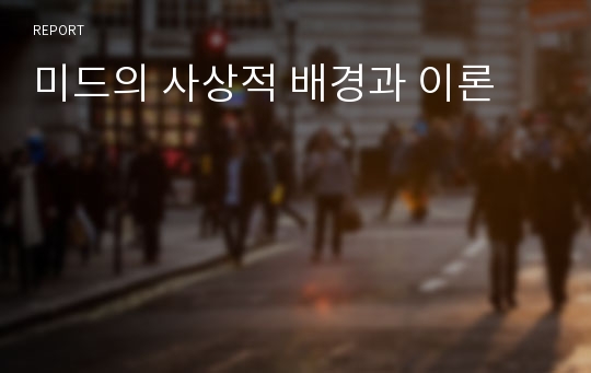 미드의 사상적 배경과 이론