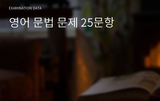 영어 문법 문제 25문항