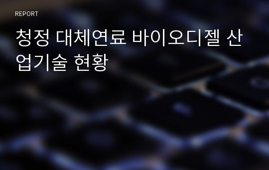 청정 대체연료 바이오디젤 산업기술 현황