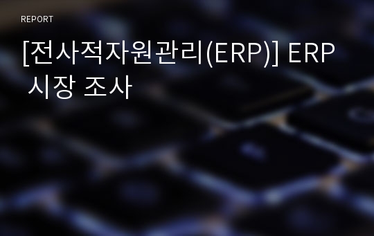 [전사적자원관리(ERP)] ERP 시장 조사