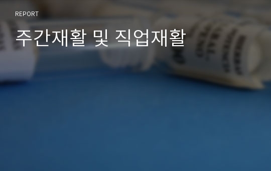 주간재활 및 직업재활