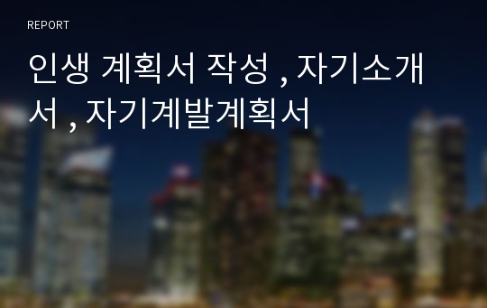 인생 계획서 작성 , 자기소개서 , 자기계발계획서