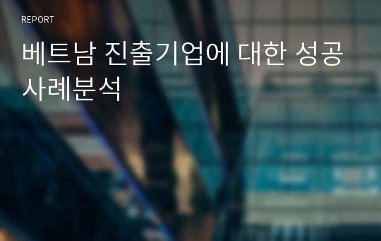 베트남 진출기업에 대한 성공사례분석