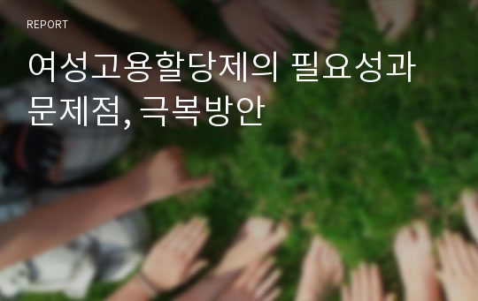 여성고용할당제의 필요성과 문제점, 극복방안