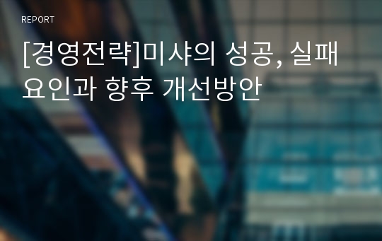 [경영전략]미샤의 성공, 실패요인과 향후 개선방안