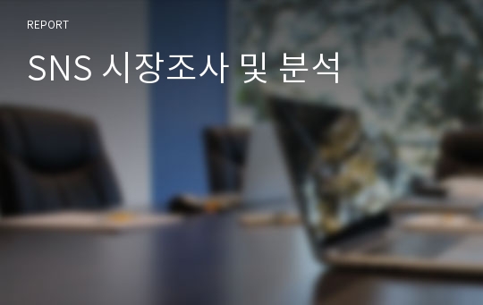 SNS 시장조사 및 분석