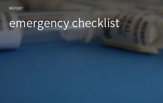 emergency checklist