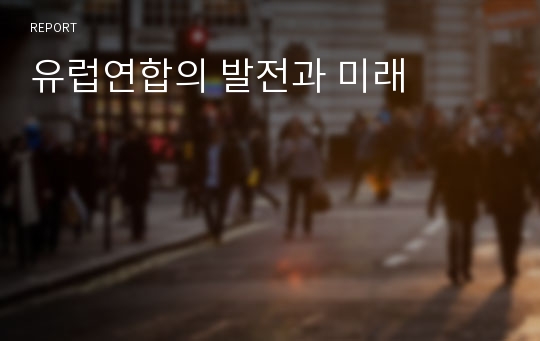 유럽연합의 발전과 미래