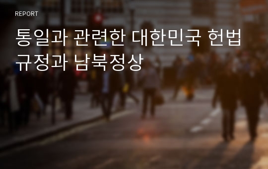 통일과 관련한 대한민국 헌법규정과 남북정상